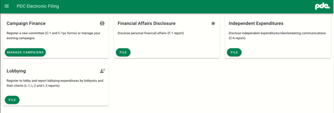 PDC Electronic Filing Dashboard