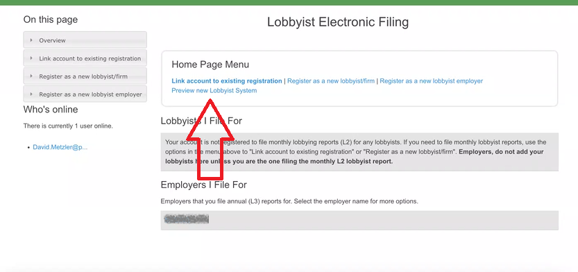 An illustration of the PDC's lobbyist filing system