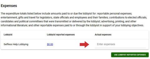 lobbyist expenses