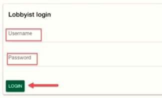 Lobbyist login